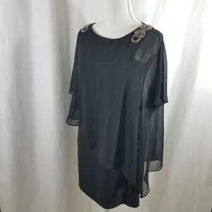 Xscape Black Cape Dress Size 4